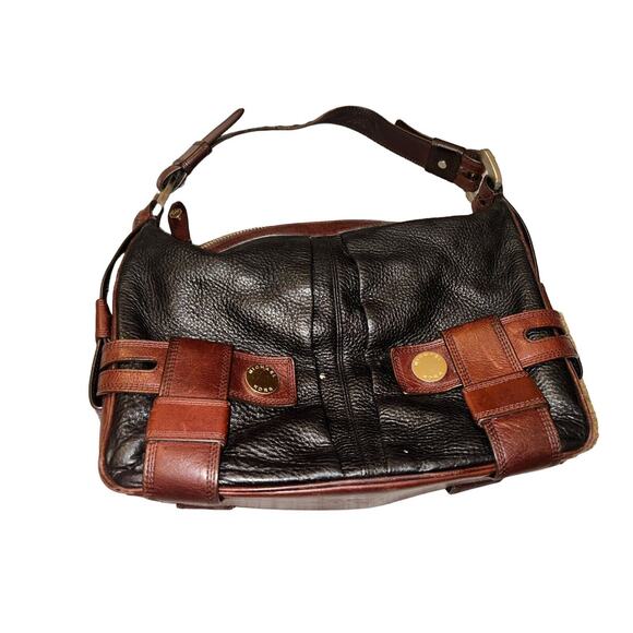 Classic Michael Kors Black & Tan‎ Leather Handbag - 12x3.5x10 - Picture 2 of 11